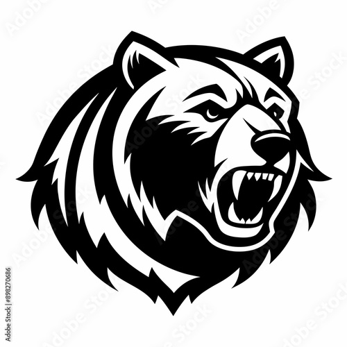 Bear head icon vector