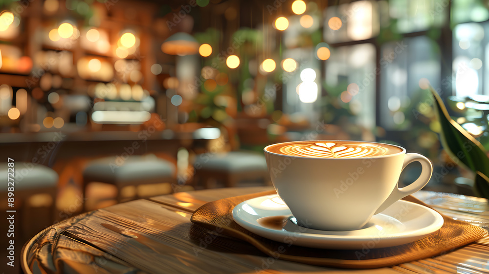 Fototapeta premium Close-up of Cappuccino with Sprinkled Cocoa Powder
