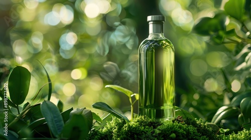 A green bottle in nature photo