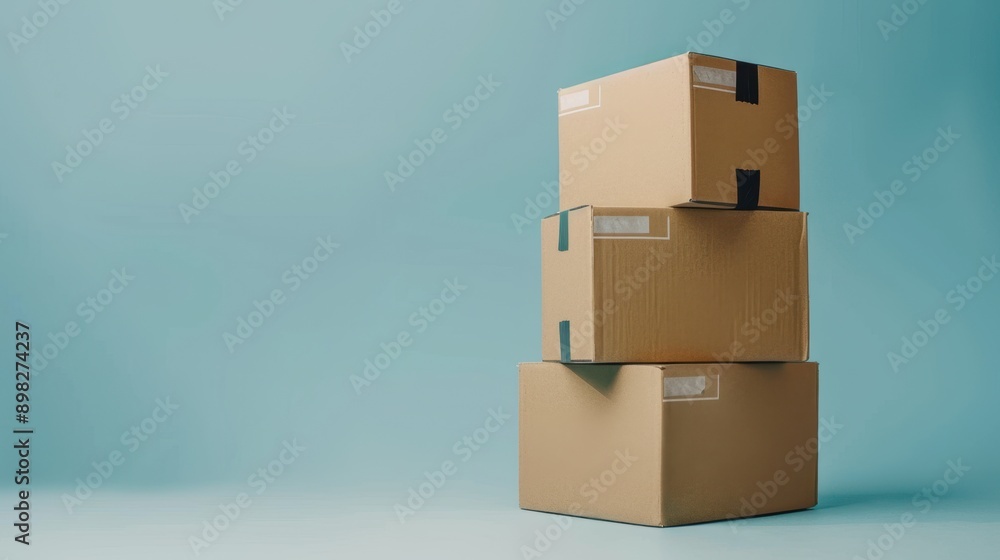 The stack of cardboard boxes The stack of cardboard boxes