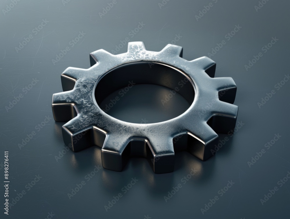 Close-up shot of metal gear on a table, suitable for technical or mechanical illustrations Close-up shot of metal gear on a table, suitable for technical or mechanical illustrations