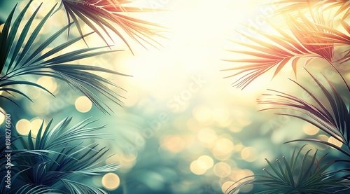 Wallpaper Mural palm trees in the sun Torontodigital.ca