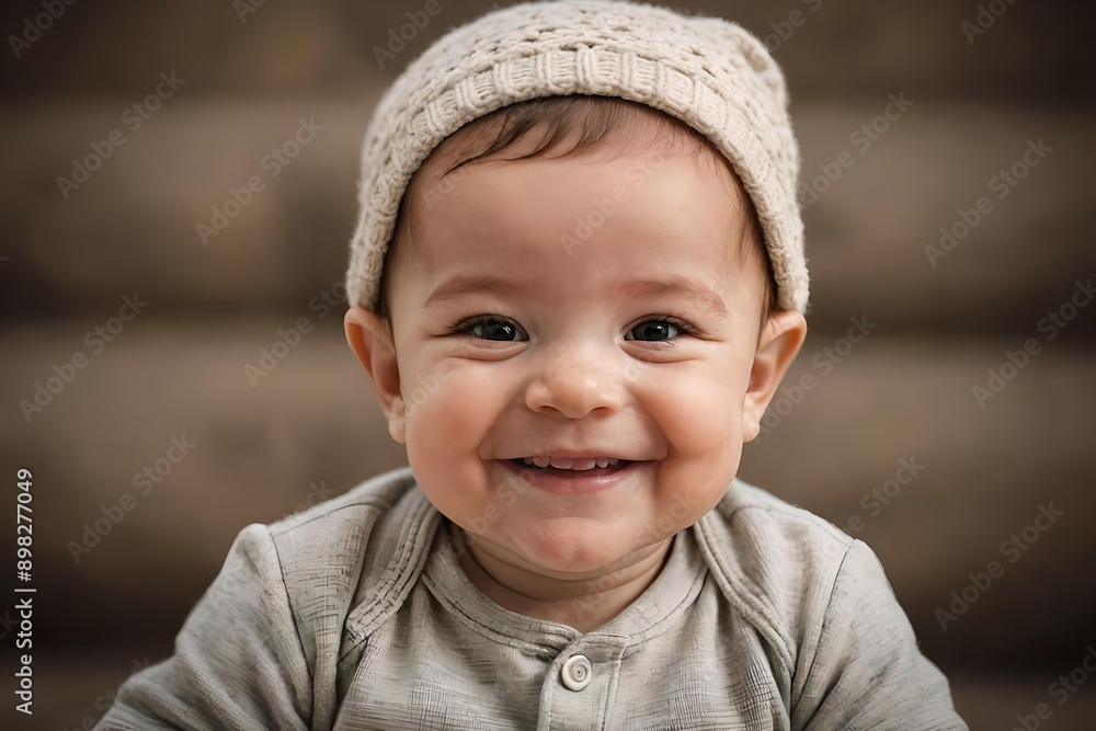 Little toddler smiling, cute baby photo, neutral color background, child picture Little toddler smiling, cute baby photo, neutral color background, child picture