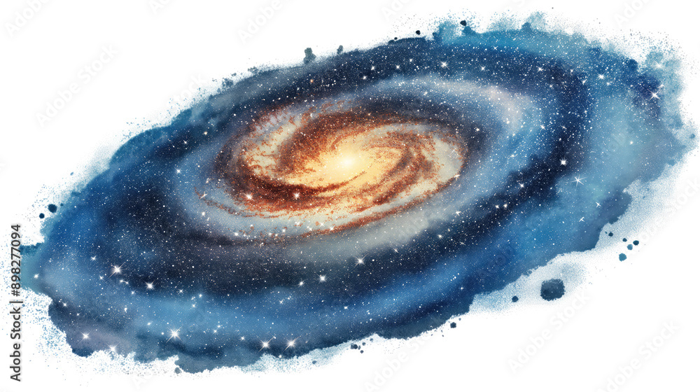 Fototapeta premium A galaxy isolated on transparent white background, clipping path