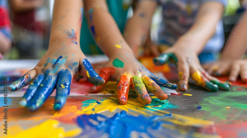 Colorful Finger Painting Hands. Colorful Finger Painting Hands.