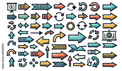 Arrow Icons in Different Styles and Directions