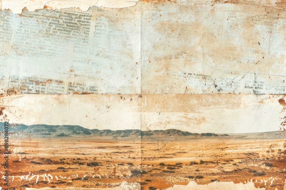 Fototapeta premium Empty desert ephemera border backgrounds painting paper.