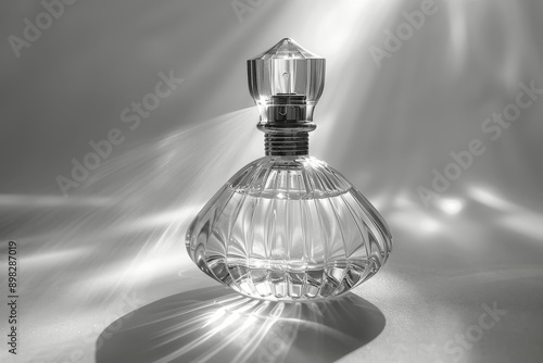 Bottle of Perfume Next to Flower