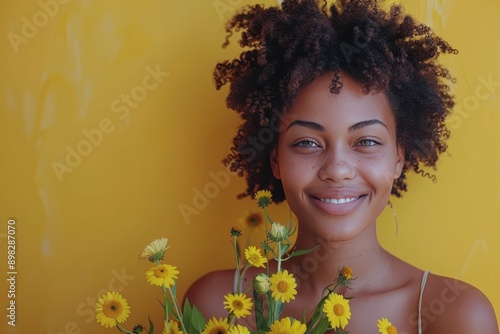 Woman Holding Bunch of Flowers Close to Face