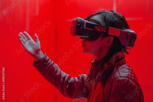 Woman Engaging With Virtual Reality Glasses