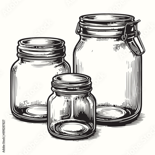 Jar Outline Silhouette Vector Illustration