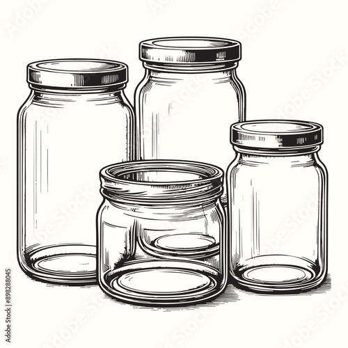 Jar Outline Silhouette Vector Illustration