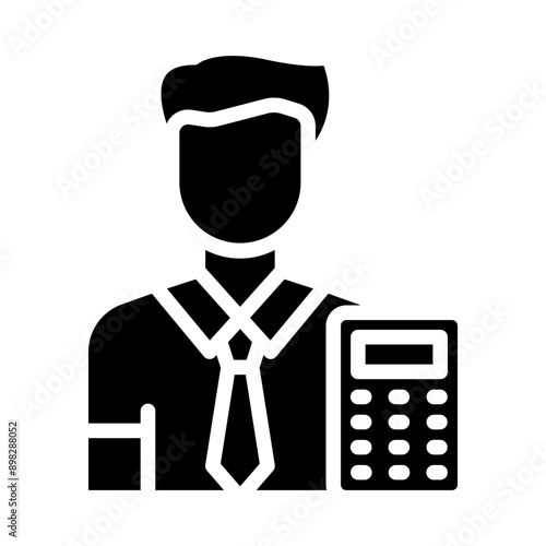 Accountant Vector Glyph Icon Design