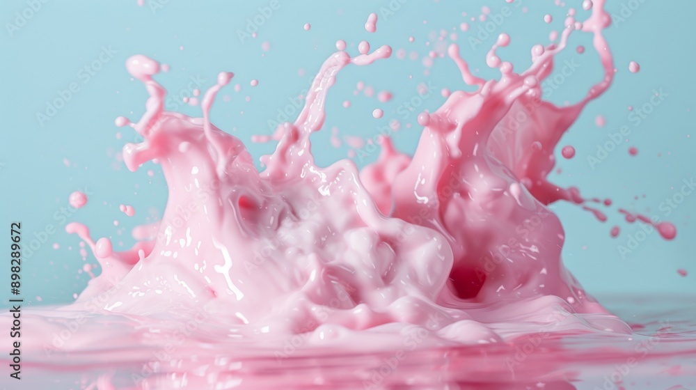 Fototapeta premium Pink liquid splash captured in mid-air