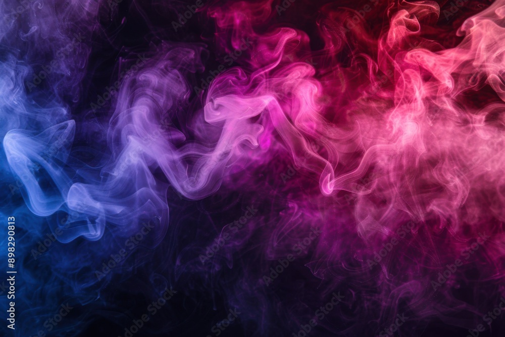 Colored Smoke. Abstract Red, Purple, and Pink Explosion Cloud on Isolated Black Background Colored Smoke. Abstract Red, Purple, and Pink Explosion Cloud on Isolated Black Background