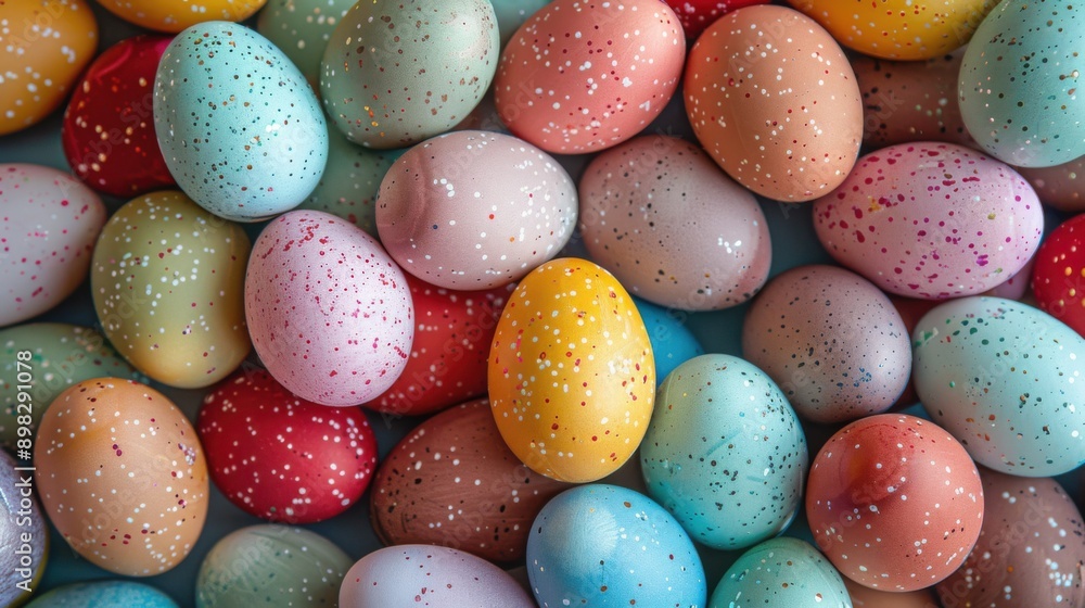 Colorful Easter Eggs. Bunch of Easter Eggs on Festive Background Colorful Easter Eggs. Bunch of Easter Eggs on Festive Background