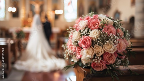 Bride and Groom Walking Down Aisle