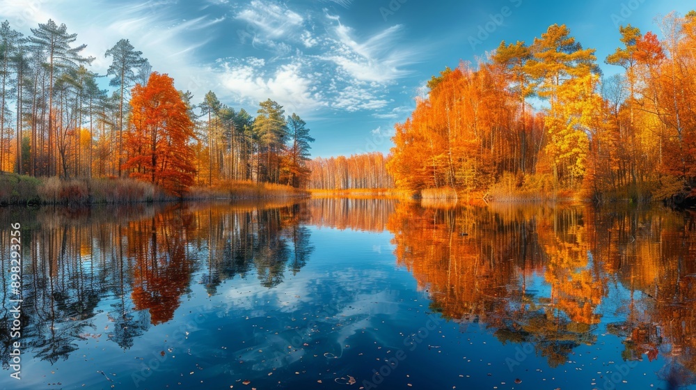 A Serene Lake Surrounded by Trees A Serene Lake Surrounded by Trees