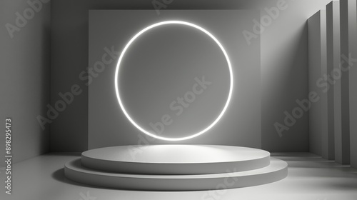 Room With Plant and Round Light