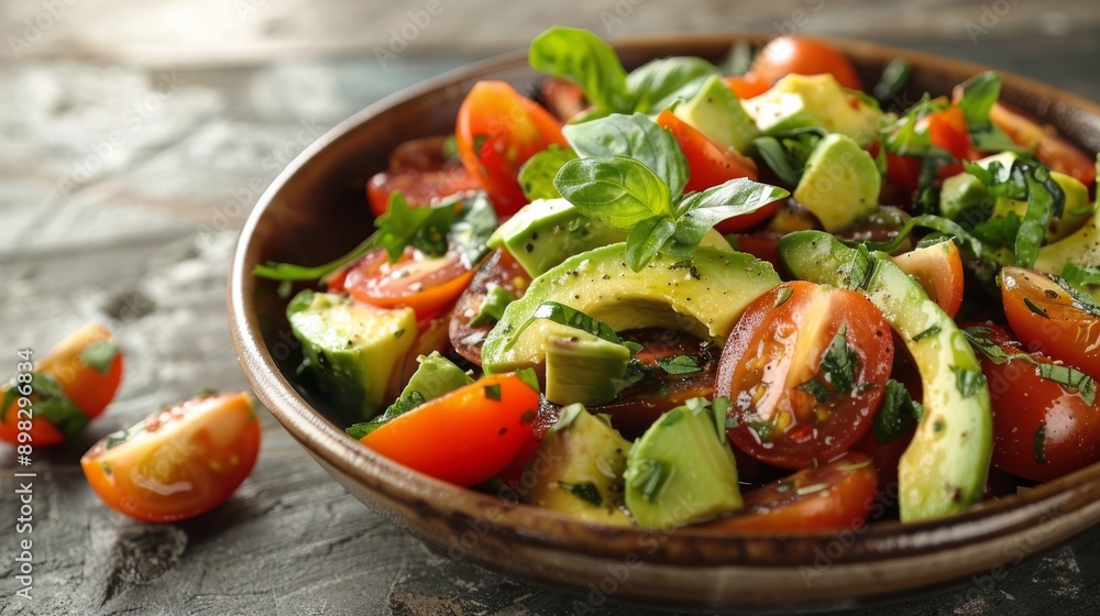 Bowl Filled With Sliced Tomatoes and Avocado Bowl Filled With Sliced Tomatoes and Avocado