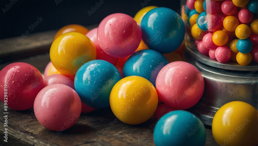 Bubble gum balls in different colors Bubble gum balls in different colors
