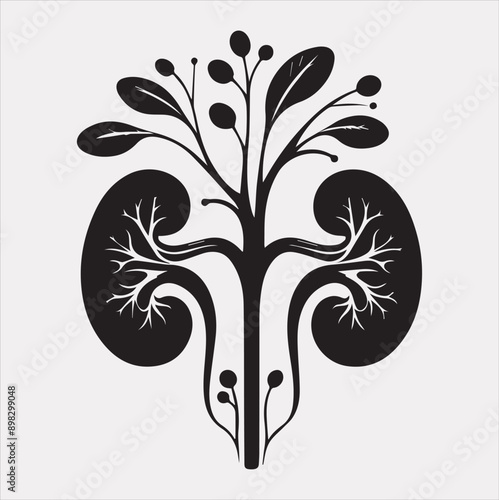 kidney vector silhouette on a white background