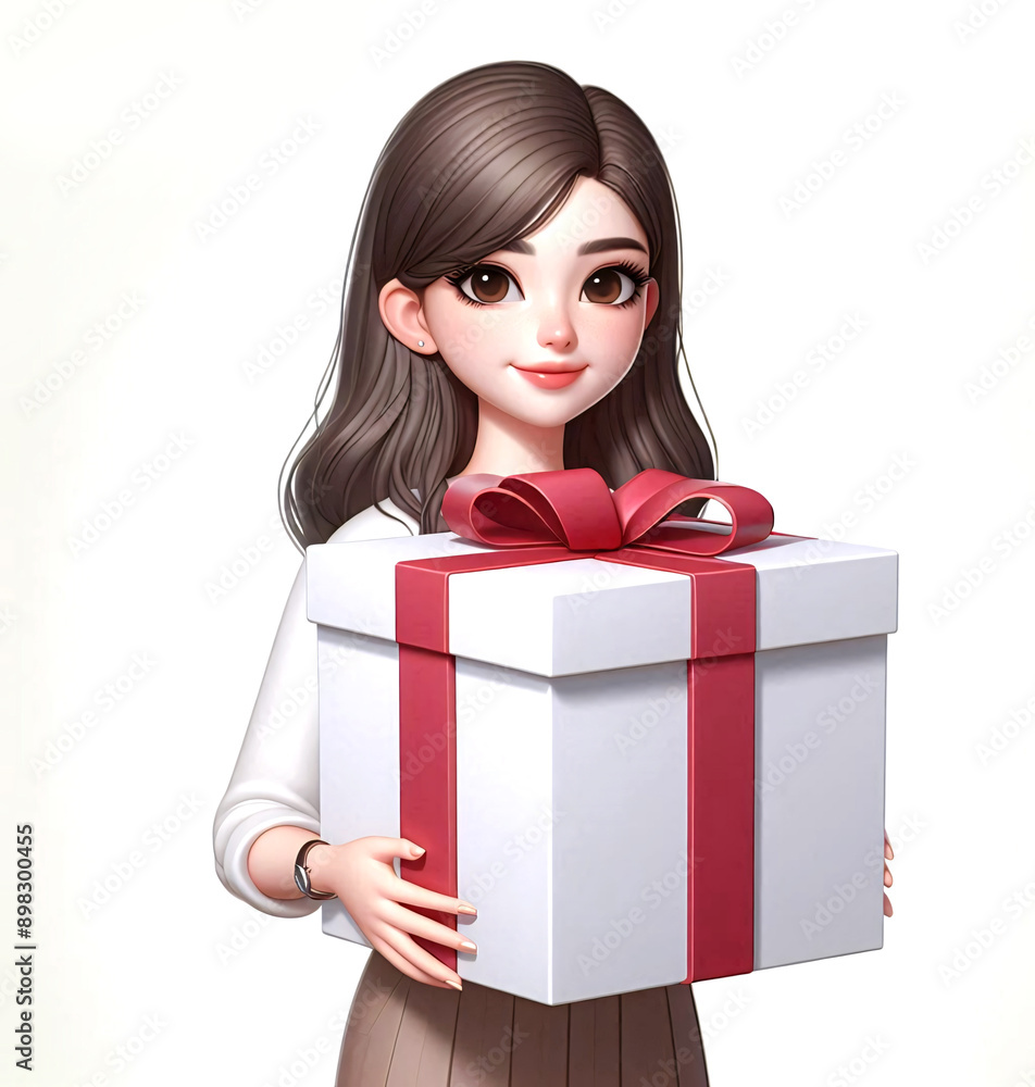 girl holding a cardboard box girl holding a cardboard box
