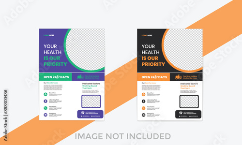 Corporate healthcare and medical flyer template design
