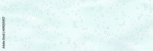 Air bubbles in sparkling water. Two phases gel as a seamless pattern. Macro image of oil droplets or liposomes in a liquid. Vector bg of ceramide serum or retinol emulsion.