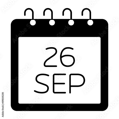 26th September Ring Calendar concept, International Day of Language vector icon design symbol, Translation Services sign, Plurilingualism and Multilingualism today stock illustration