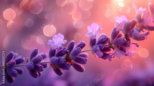  A tight shot of several flowers with indistinctive lights in the backdrop and a shallow depth-of-field illumination behind