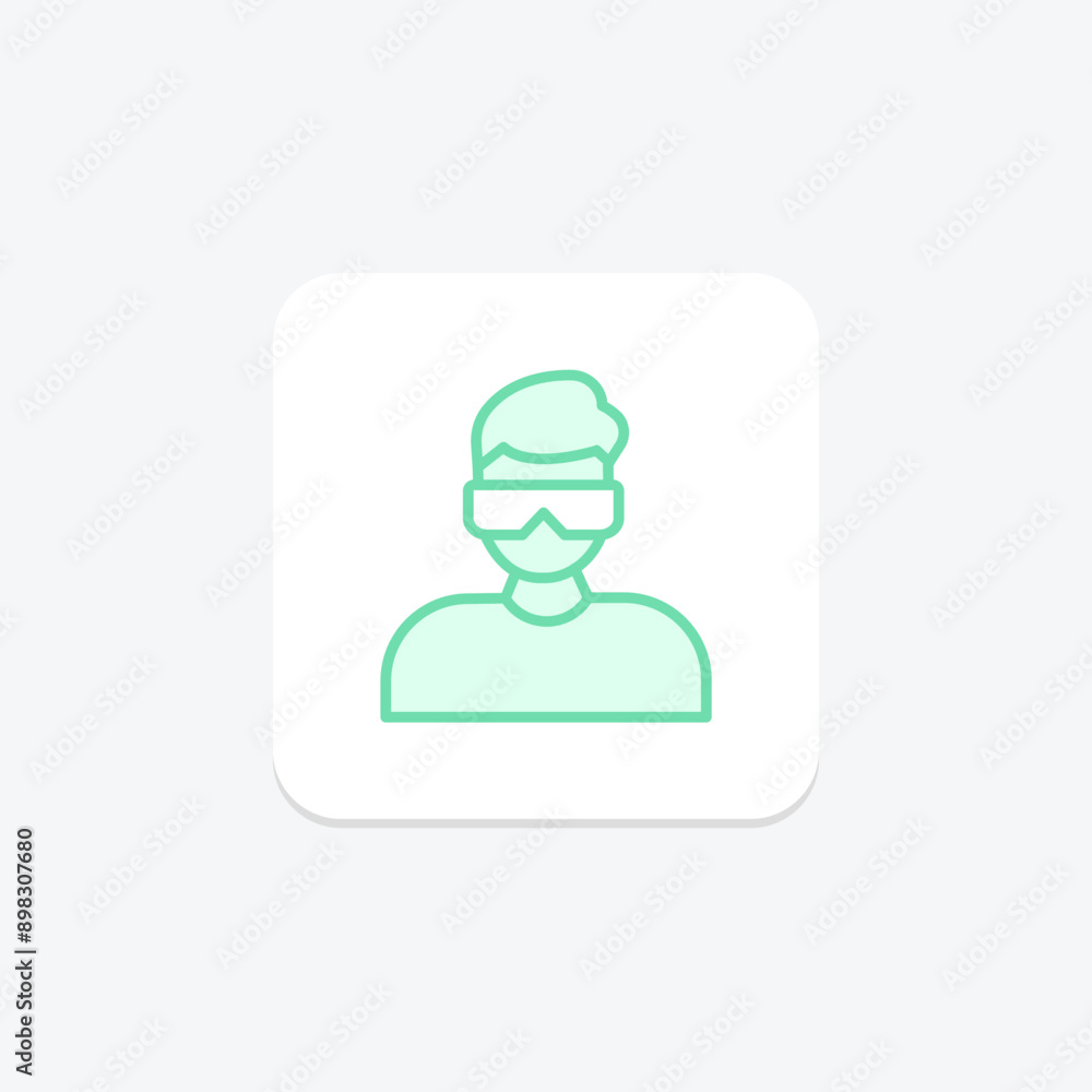 Vr User duotone line icon , vector, pixel perfect, illustrator file Vr User duotone line icon , vector, pixel perfect, illustrator file