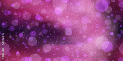 Luxury bright purple and mauve gradient mesh seamless pattern with effect bokeh and noise texture. Blurred bg with overlay circles. Abstract vector illustration