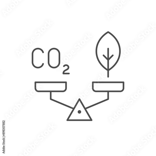 Carbon or eco decision line icon
