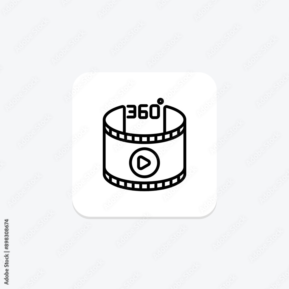 Panoramic Video line icon , vector, pixel perfect, illustrator file Panoramic Video line icon , vector, pixel perfect, illustrator file