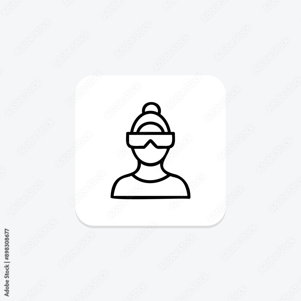 Vr User line icon , vector, pixel perfect, illustrator file Vr User line icon , vector, pixel perfect, illustrator file