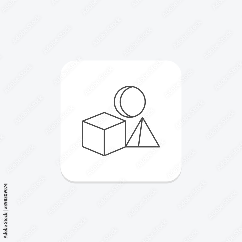 3d environment thinline icon , vector, pixel perfect, illustrator file 3d environment thinline icon , vector, pixel perfect, illustrator file