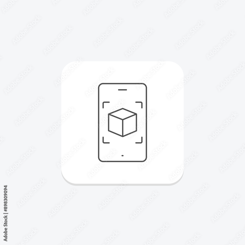Mobile 3D Design thinline icon , vector, pixel perfect, illustrator file Mobile 3D Design thinline icon , vector, pixel perfect, illustrator file