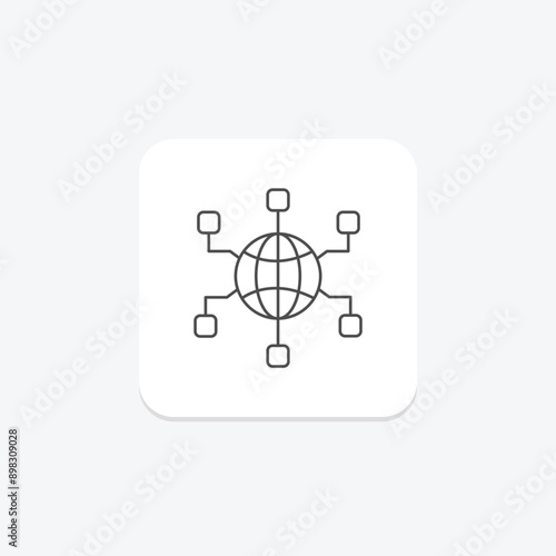 Network Connections thinline icon , vector, pixel perfect, illustrator file