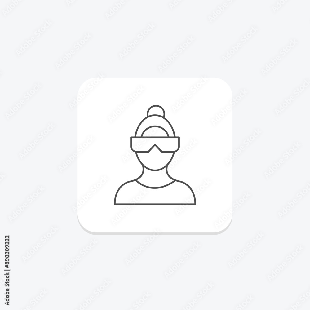 Vr User thinline icon , vector, pixel perfect, illustrator file Vr User thinline icon , vector, pixel perfect, illustrator file