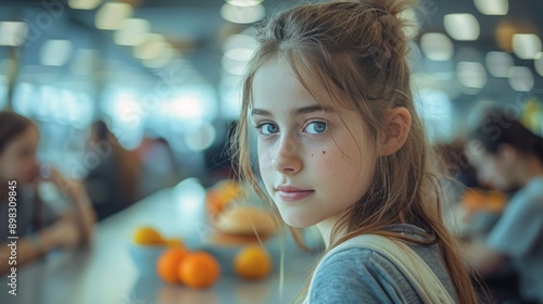 Smiling Young Girl With Blue Eyes