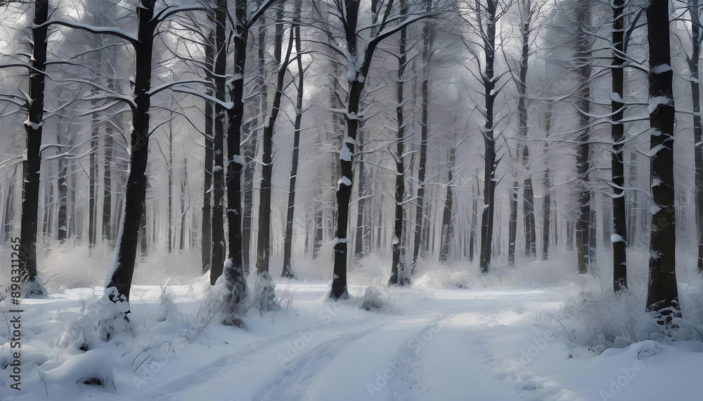 Fototapeta premium Winter Forest Full of Snow