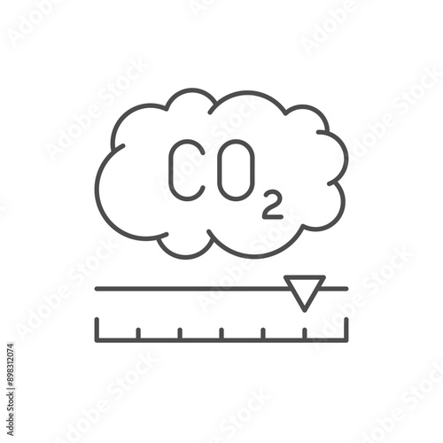 Carbon dioxide control line icon