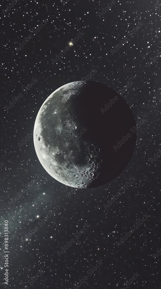 Naklejka premium Galaxy space moon astronomy.