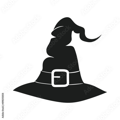 Versatile Witch Hat Silhouette Vector for Seasonal Art Projects