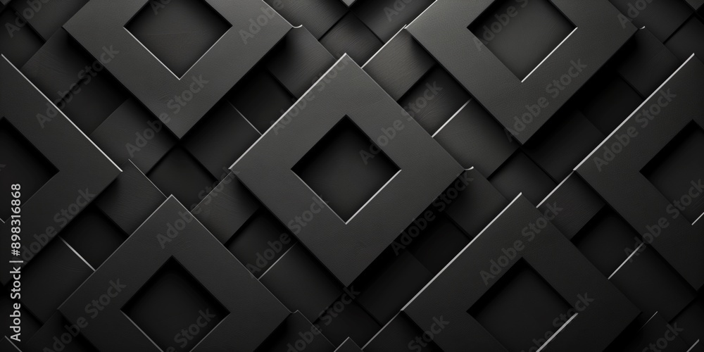 Premium pattern, close-up of black geometric squares with a modern and sleek design
Premium pattern, close-up of black geometric squares with a modern and sleek design