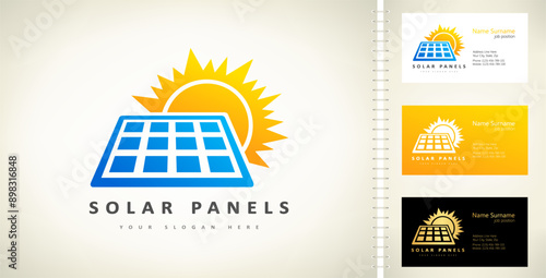 Solar panels logo vector design	