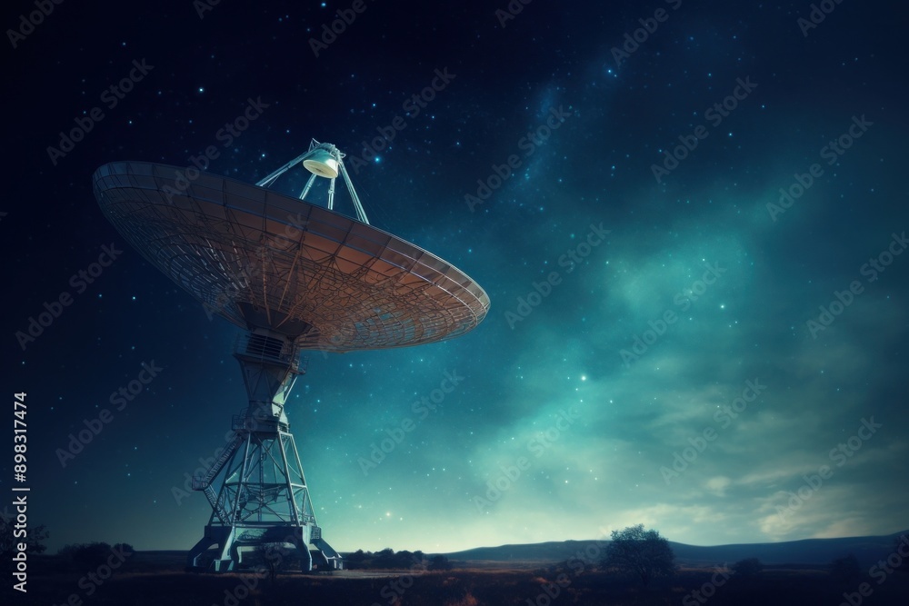 Satellite antenna night star. Satellite antenna night star.