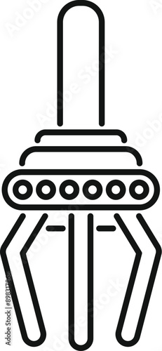 Line drawing of a robotic arm manipulator picking up an object