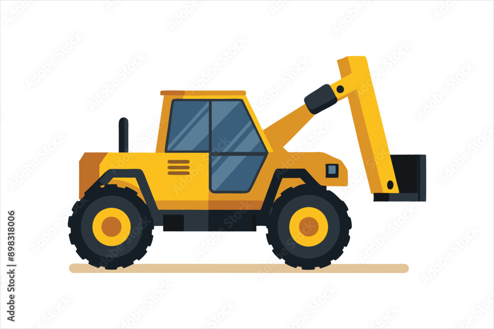 Naklejka premium realistic Telehandler Construction vehicle vector artwork illustration